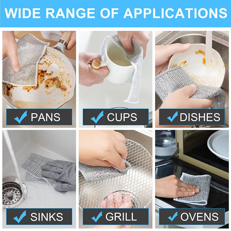 20-Pack Premium Non-Scratch Cleaning Cloths – Multi-Purpose Soft Scrubbing Pads for Dishes, Pots, Non-Stick Pans, Kitchen & Bathroom