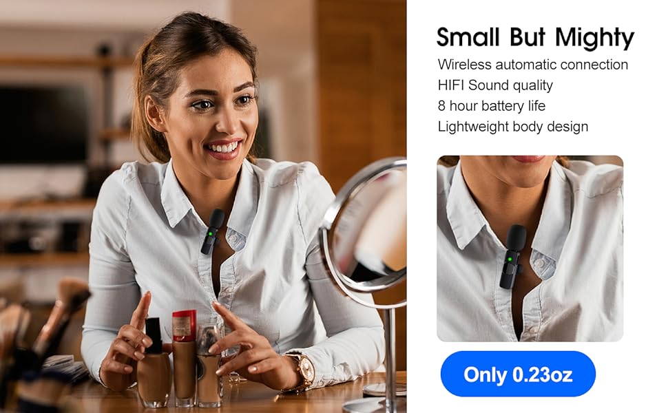 2-Pack Wireless Clip-On Lapel Microphone for Smartphones & Tablets – Mic for Content Creators, TikTok, YouTube, Vlogging, Interviews & Live Streaming