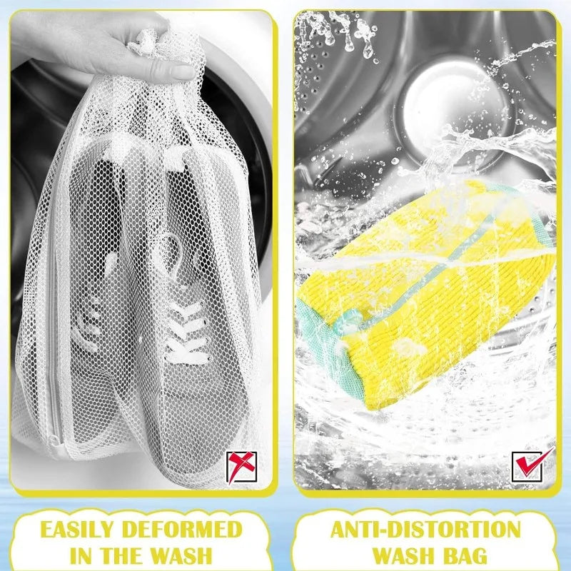2-Pack Shoe Laundry Washing Bags – Mesh Sneaker Washer Protector Bags for Machine Wash, Prevents Damage & Noise, Fits All Shoe Sizes
