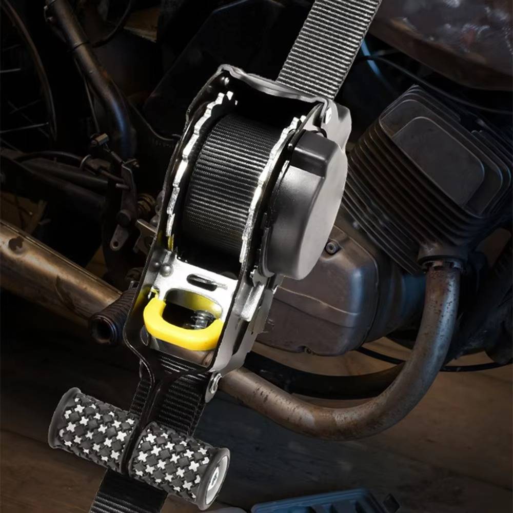 2-Set Auto-Retract Ratchet Straps – Heavy-Duty Retractable Tie-Down Cargo Straps for Truck, Trailer, Roof Rack, Moving & Hauling