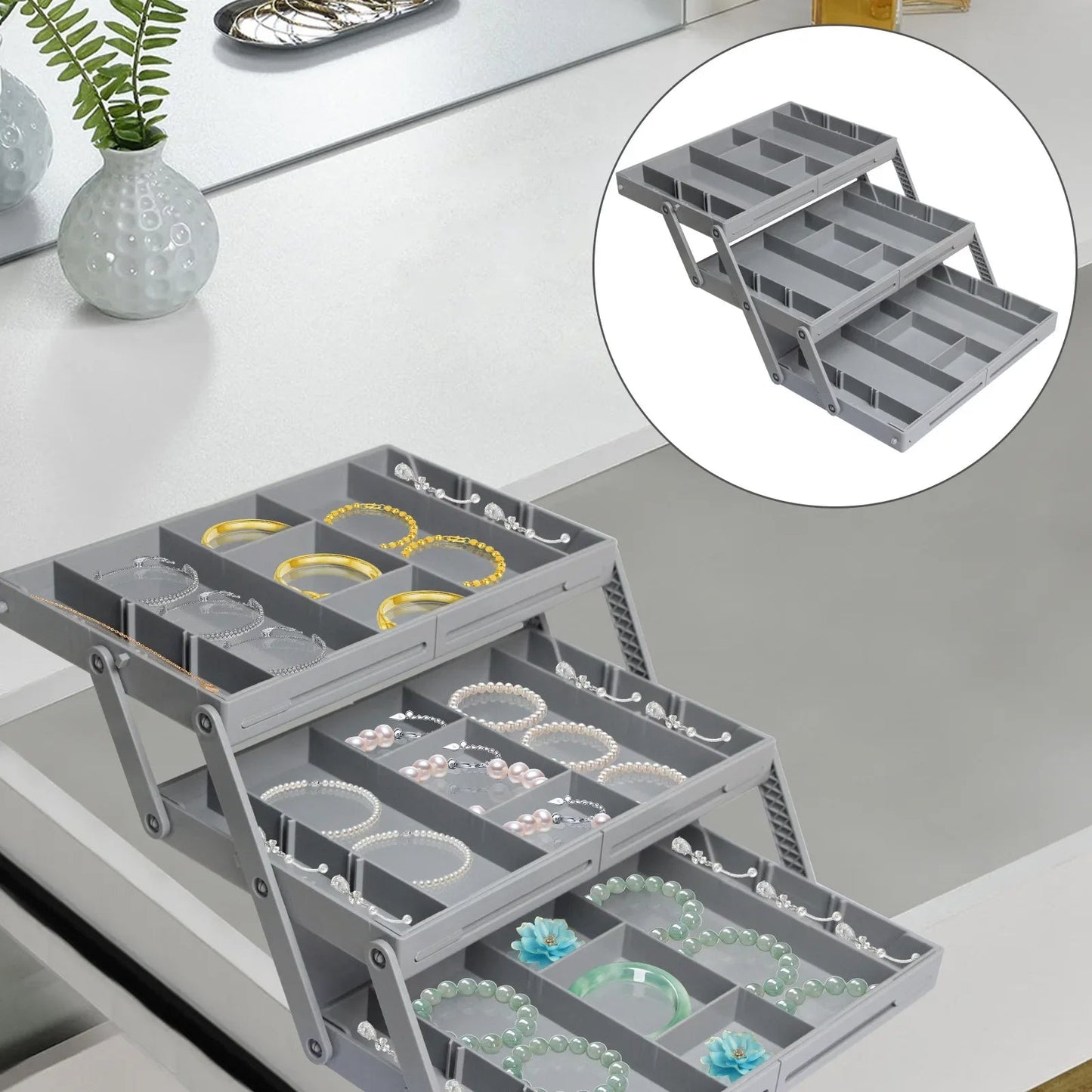 3-Tier Plastic Drawer Organizer – Stackable Desk & Dresser Storage Organizer for Office, Bathroom & Bedroom, Multi-Purpose Drawer Cabinet
