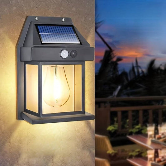 2-Set Outdoor Solar Wall Lamp – Waterproof LED Solar Security Light for Garden, Driveway, Fence, Patio, Backyard Pathway Lighting