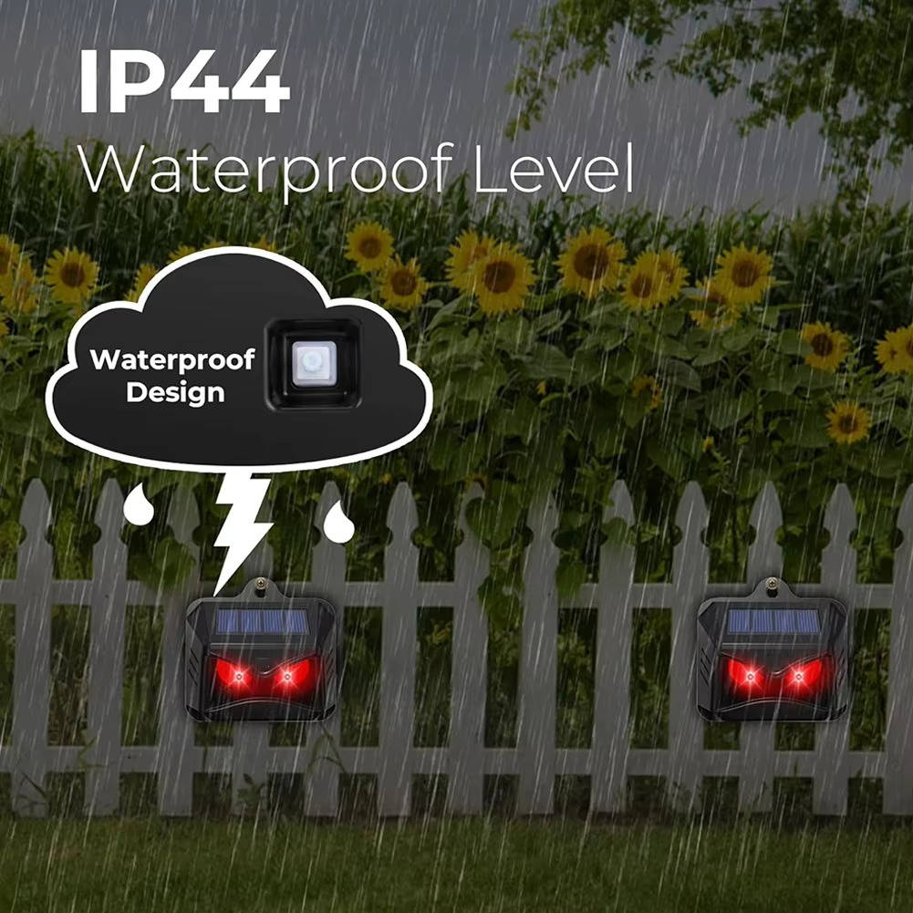 2-Pack Solar Powered Ultrasonic Animal Repellent – Waterproof Outdoor Pest Deterrent Spike for Moles, Gophers, Cats, Dogs & Garden Pests