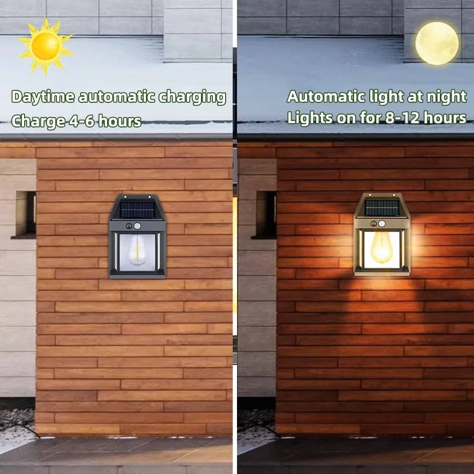 2-Set Outdoor Solar Wall Lamp – Waterproof LED Solar Security Light for Garden, Driveway, Fence, Patio, Backyard Pathway Lighting