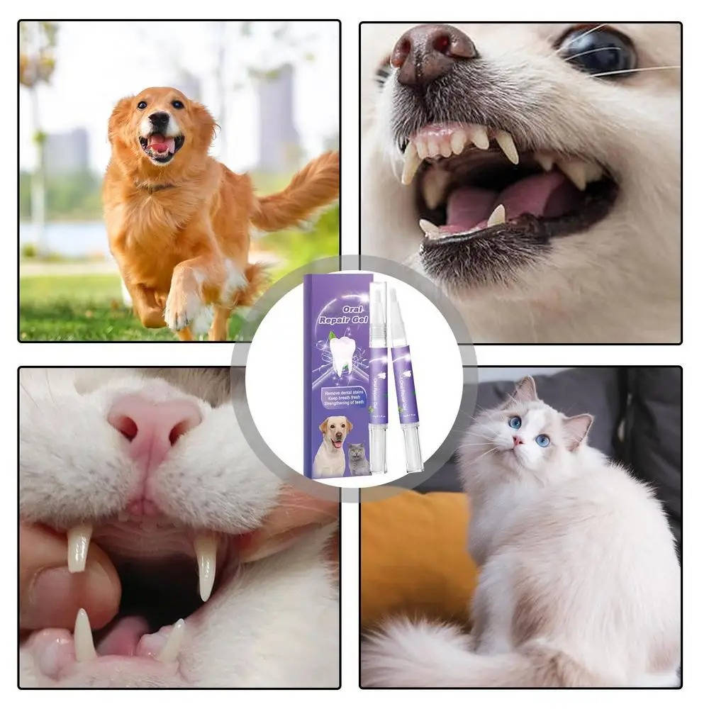 3-Set Dog Oral Care Repair Gel – Pet Dental Gel for Bad Breath, Gum Repair & Teeth Cleaning for Dogs, Natural Dog Toothpaste Alternative
