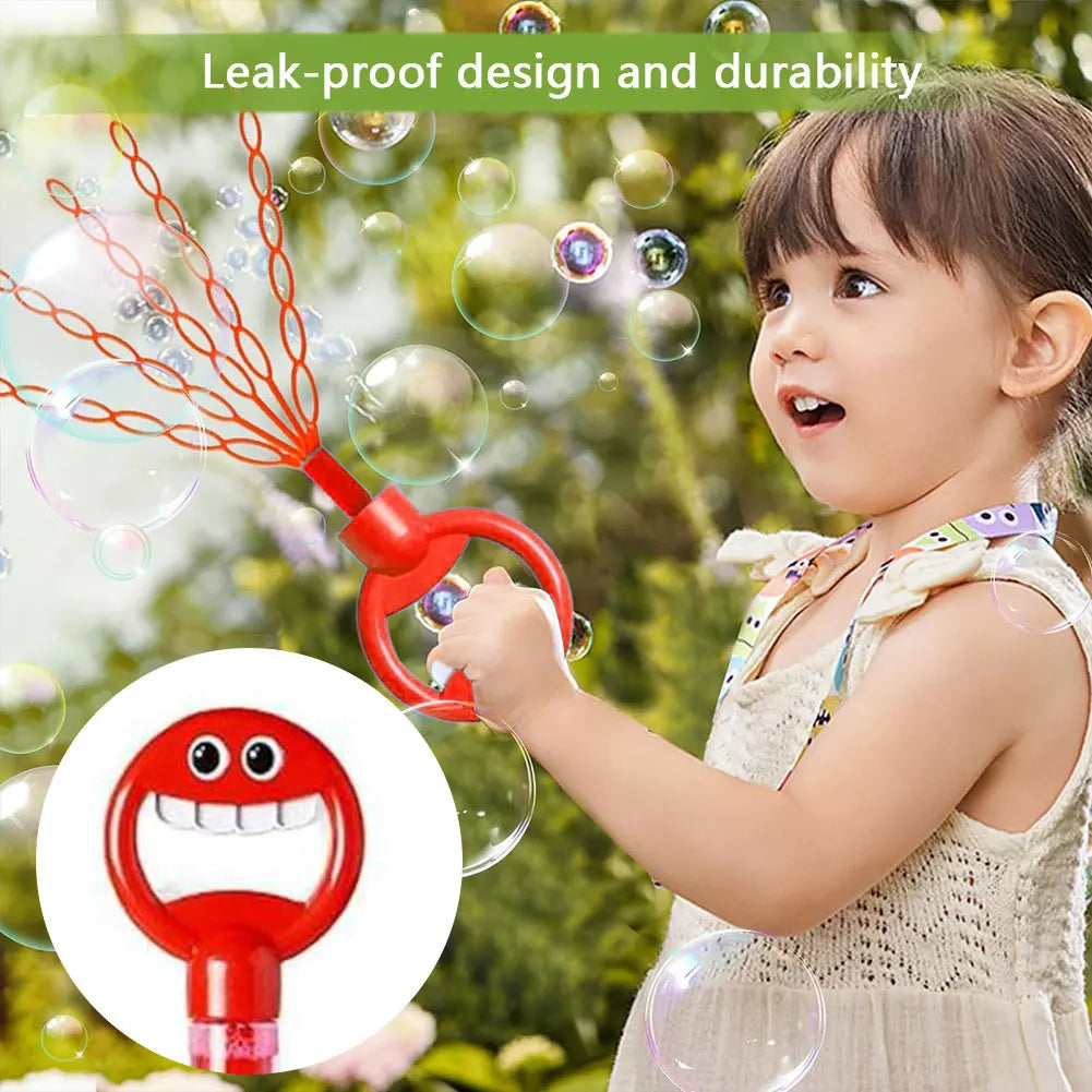 32-Hole Smiling Face Bubble Wand – Giant Multi-Hole Bubble Maker for Kids & Adults, Outdoor Summer Party Toy, Creates Hundreds of Bubbles at Once