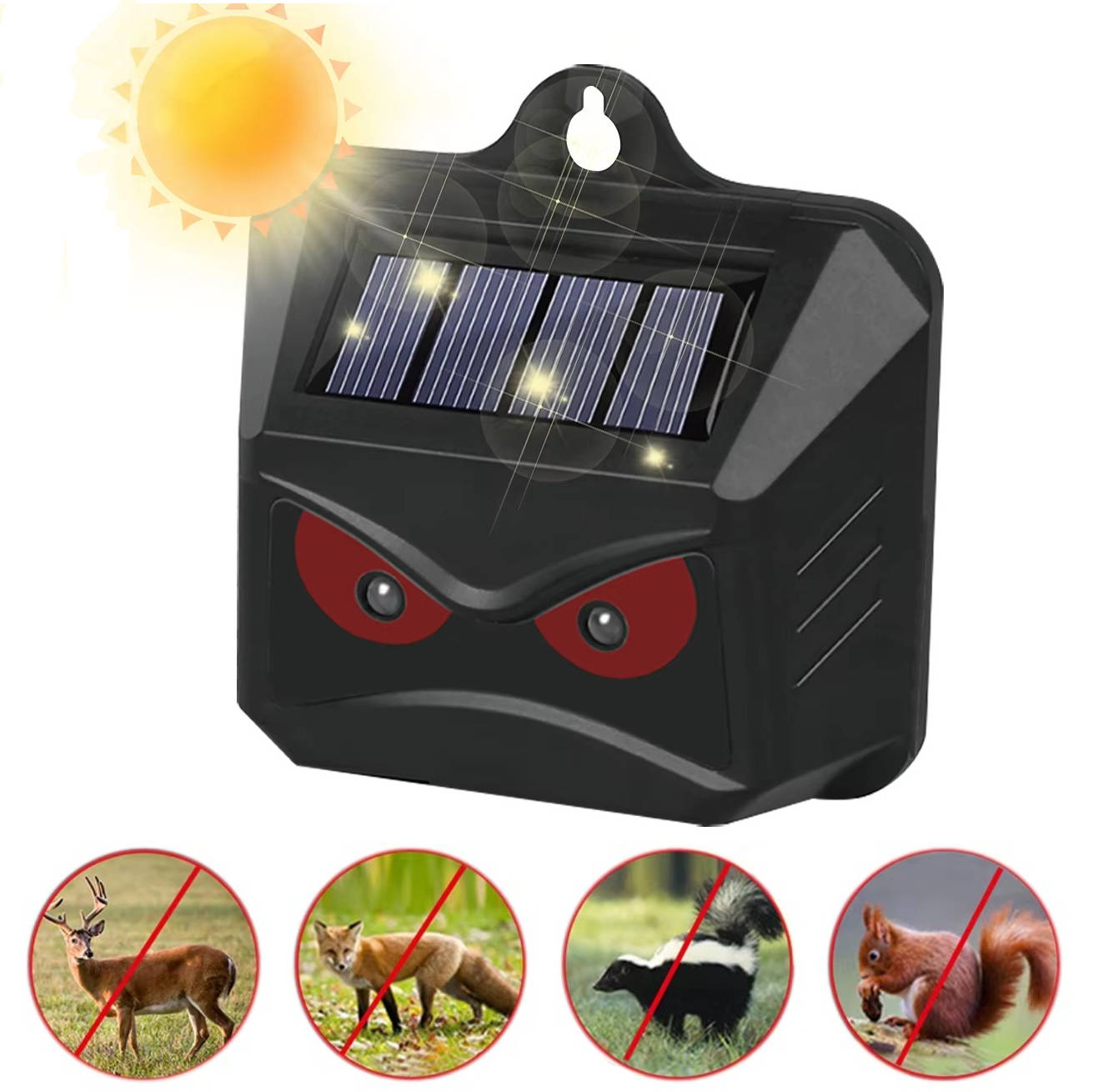 2-Pack Solar Powered Ultrasonic Animal Repellent – Waterproof Outdoor Pest Deterrent Spike for Moles, Gophers, Cats, Dogs & Garden Pests