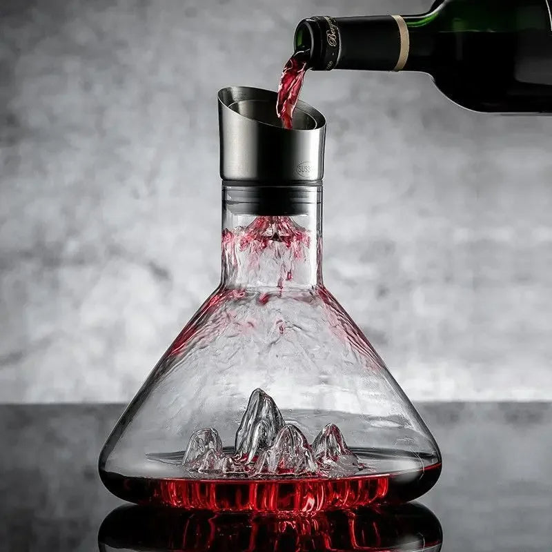 1500ml Crystal Glass Wine Decanter with Aerator – Hand-Blown Red Wine Carafe, Elegant Wine Decanter Set for Wine Enthusiasts & Gifting