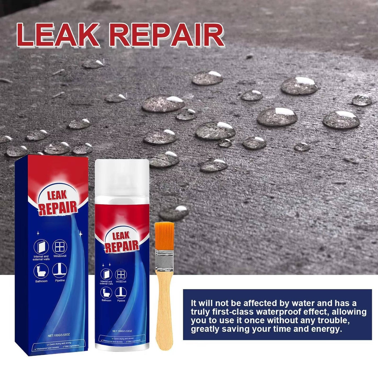 2-Set Waterproof Leak Repair Sealant Spray – All-Purpose Flex Seal Rubberized Coating for Roof, Pipe, Window, Gutter & Water Leak Fixes