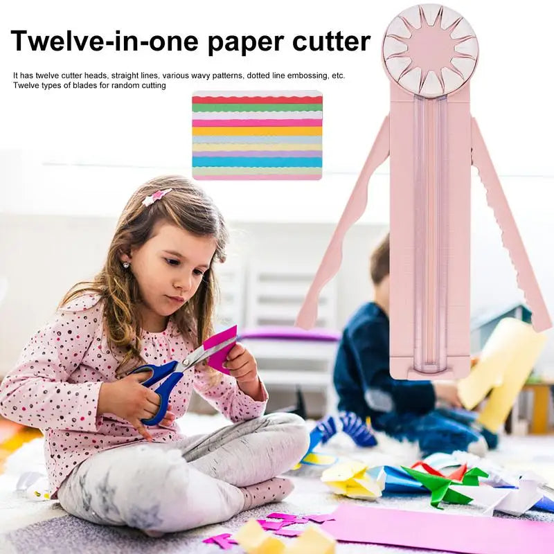 12-in-1 Paper Trimmer Cutter – Precision Craft Cutting Board with Multiple Blade Types for Scrapbooking, Photo Cutting, Gift Wrapping, Card Making