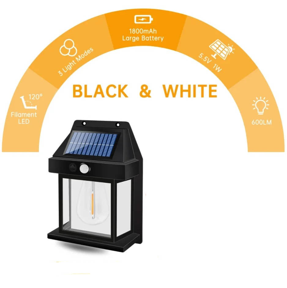 2-Set Outdoor Solar Wall Lamp – Waterproof LED Solar Security Light for Garden, Driveway, Fence, Patio, Backyard Pathway Lighting