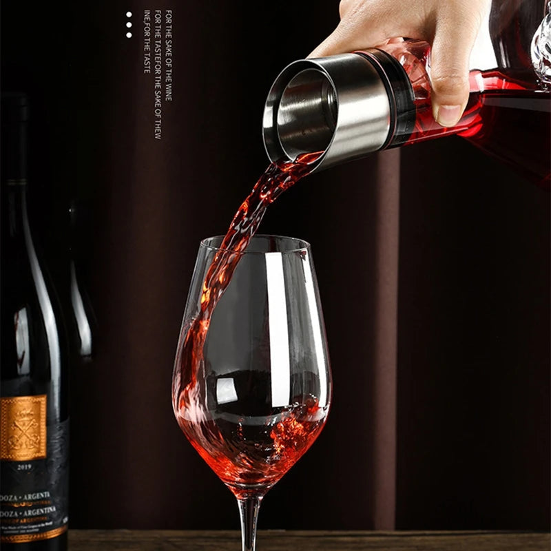 1500ml Crystal Glass Wine Decanter with Aerator – Hand-Blown Red Wine Carafe, Elegant Wine Decanter Set for Wine Enthusiasts & Gifting