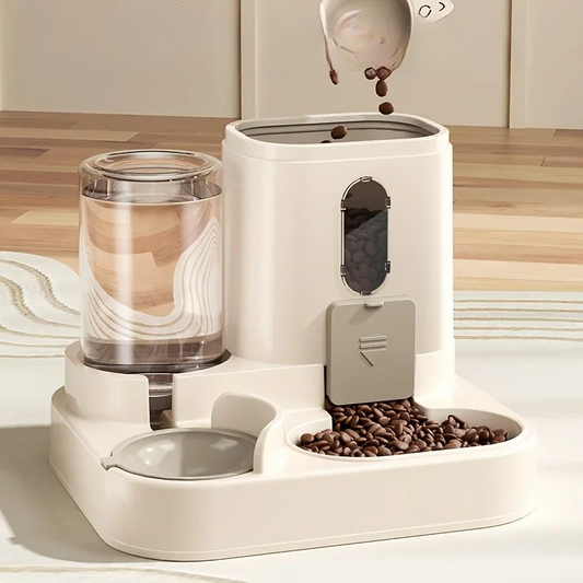 2-in-1 Automatic Dog & Cat Feeder with Water Dispenser – Gravity Pet Food and Water Station for Cats, Dogs, Rabbits & Small Animals
