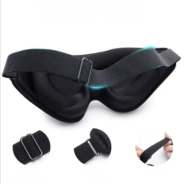 3D Memory Foam Sleep Mask – Contoured Blackout Eye Mask for Sleeping, Travel, Meditation & Naps, Zero Eye Pressure Design, Gray, Black & Pink