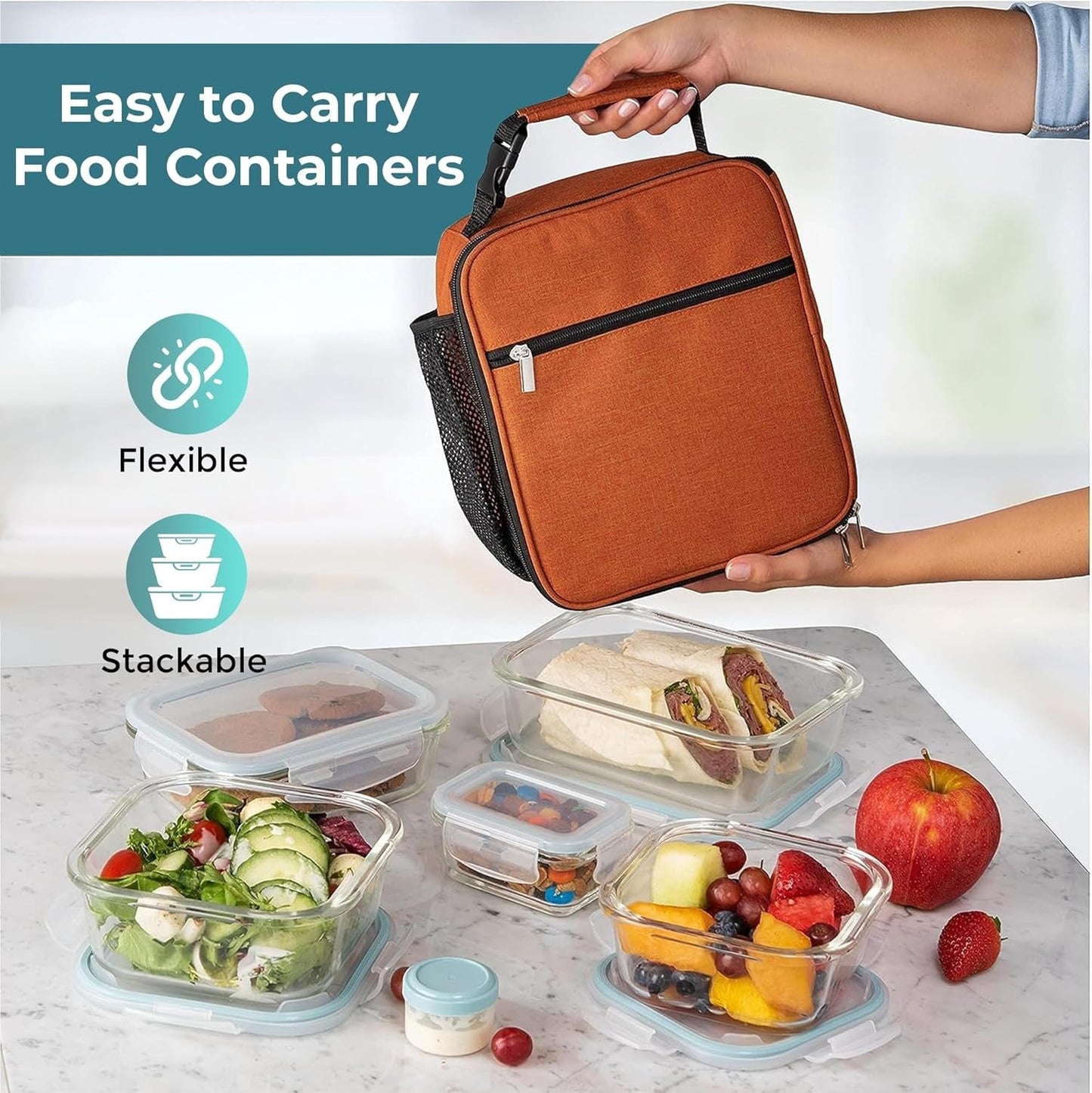 35-Piece Airtight Food Storage Container Set – BPA-Free Meal Prep Containers with Lids & Portion Containers for Kitchen, Fridge & Pantry Organization