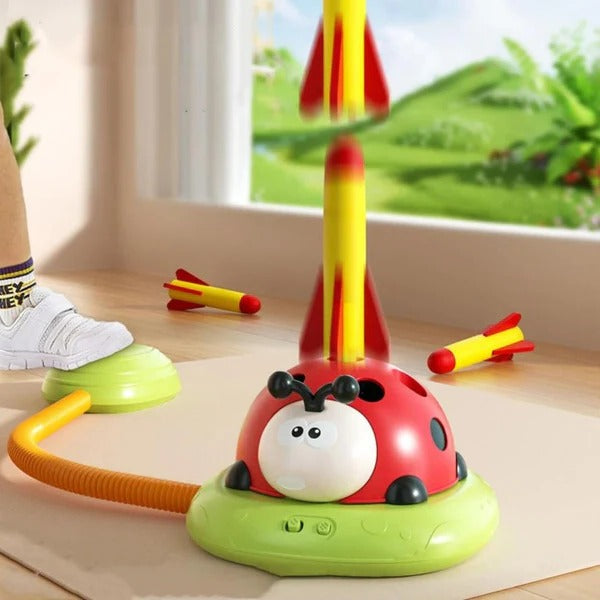3-in-1 Active Play Toy Set for Kids – Outdoor Jumping, Ring Toss & Rocket Launcher Activity Toy for Boys & Girls, Backyard STEM Fun
