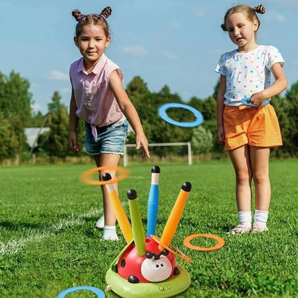 3-in-1 Active Play Toy Set for Kids – Outdoor Jumping, Ring Toss & Rocket Launcher Activity Toy for Boys & Girls, Backyard STEM Fun