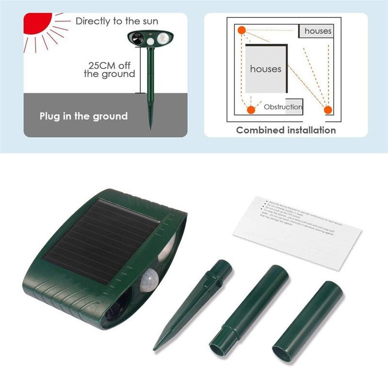 Solar-Powered Ultrasonic Animal Repellent