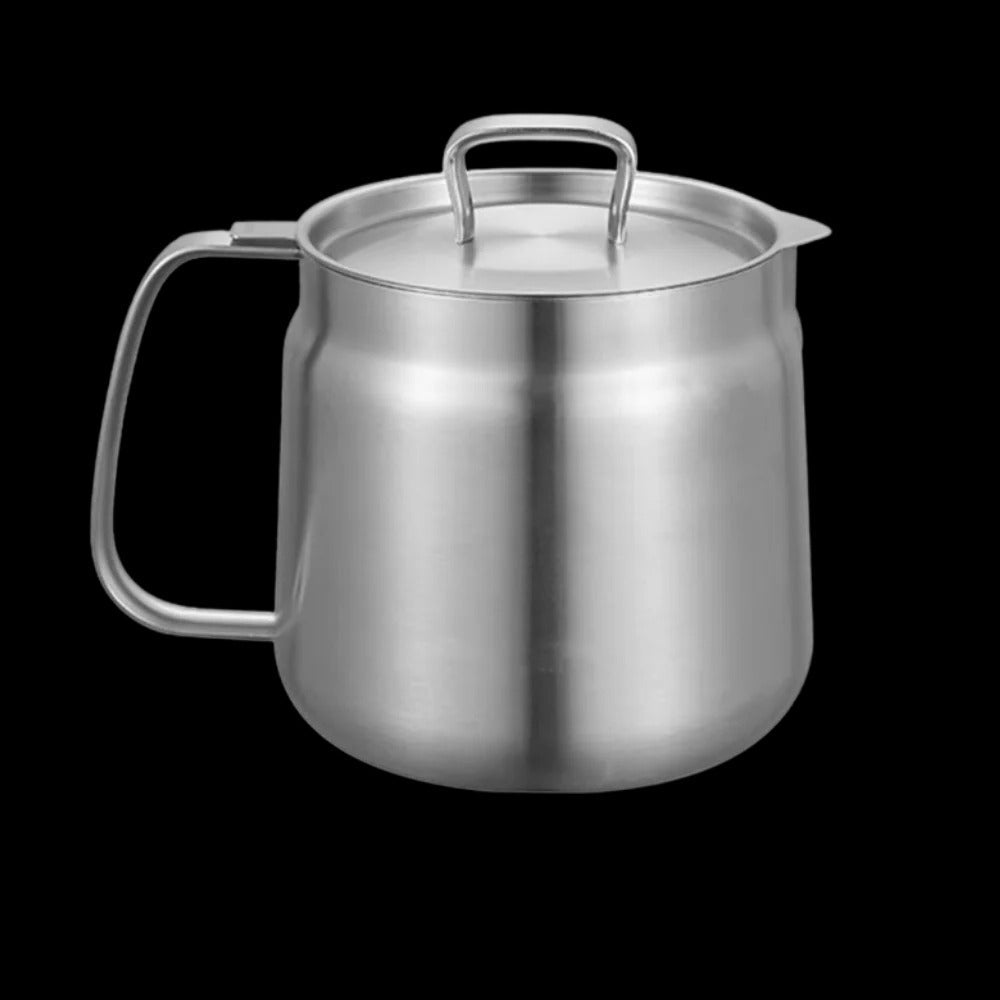 2-in-1 Deep Frying Pot with Built-In Oil Strainer – Stainless Steel Tempura Fryer Pot, Oil Draining Basket for Healthy Frying & Oil Reuse