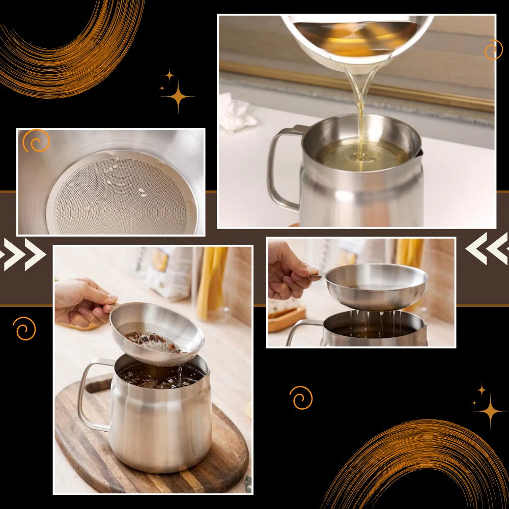 2-in-1 Deep Frying Pot with Built-In Oil Strainer – Stainless Steel Tempura Fryer Pot, Oil Draining Basket for Healthy Frying & Oil Reuse
