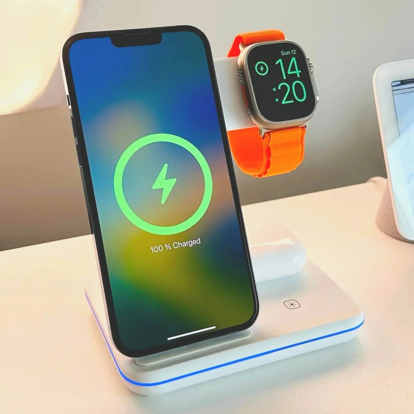 3-in-1 Charging Dock Station – Wireless Charger Stand for Smartphones, Smartwatch & Wireless Earbuds, Magnetic Qi Compatible, Available in Black & White