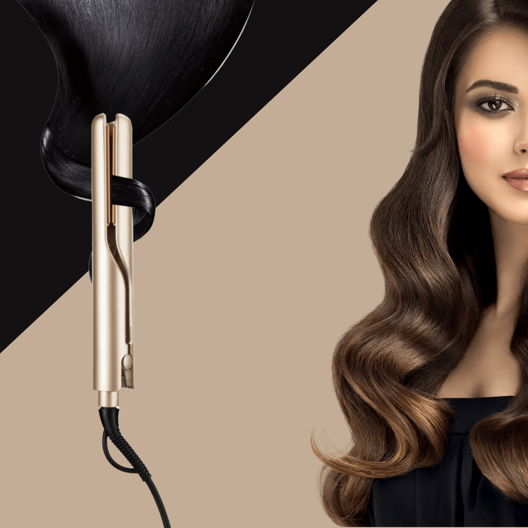 2-in-1 Professional Hair Straightener & Curling Iron – Ceramic Flat Iron Wand, Dual-Voltage Travel Hairstyler for Straight, Wavy & Curly Hair Styling