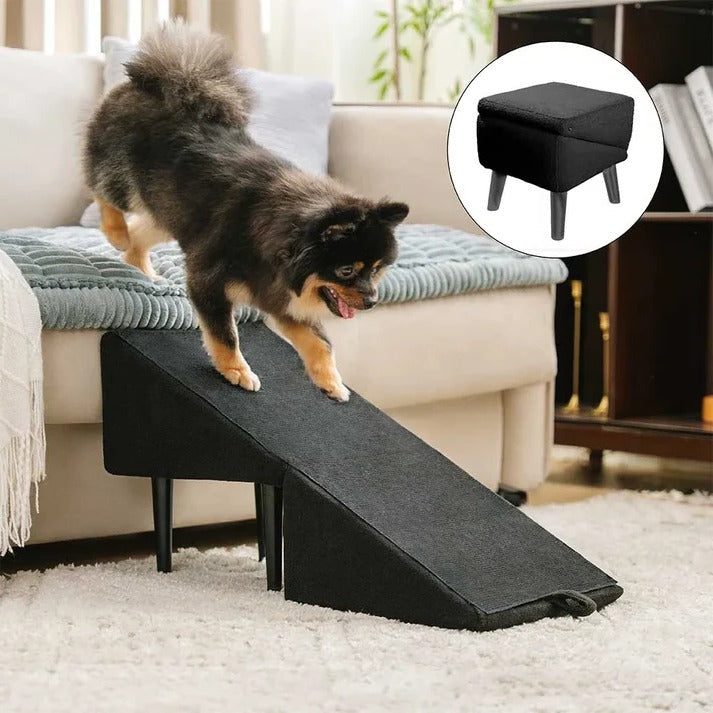 2-in-1 Convertible Dog Ramp & Pet Stairs – Foldable Dog Step Ladder for Bed, Sofa & Car, for Small to Large Dogs & Cats, Orthopedic Joint Support