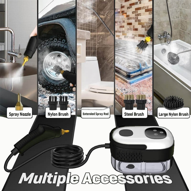 2500W High-Pressure Steam Cleaner with Gloves – Professional Multi-Surface Steam Mop for Floors, Tile, Grout, Car Upholstery & Kitchen Degreasing
