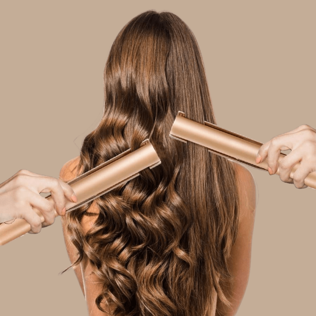 2-in-1 Professional Hair Straightener & Curling Iron – Ceramic Flat Iron Wand, Dual-Voltage Travel Hairstyler for Straight, Wavy & Curly Hair Styling