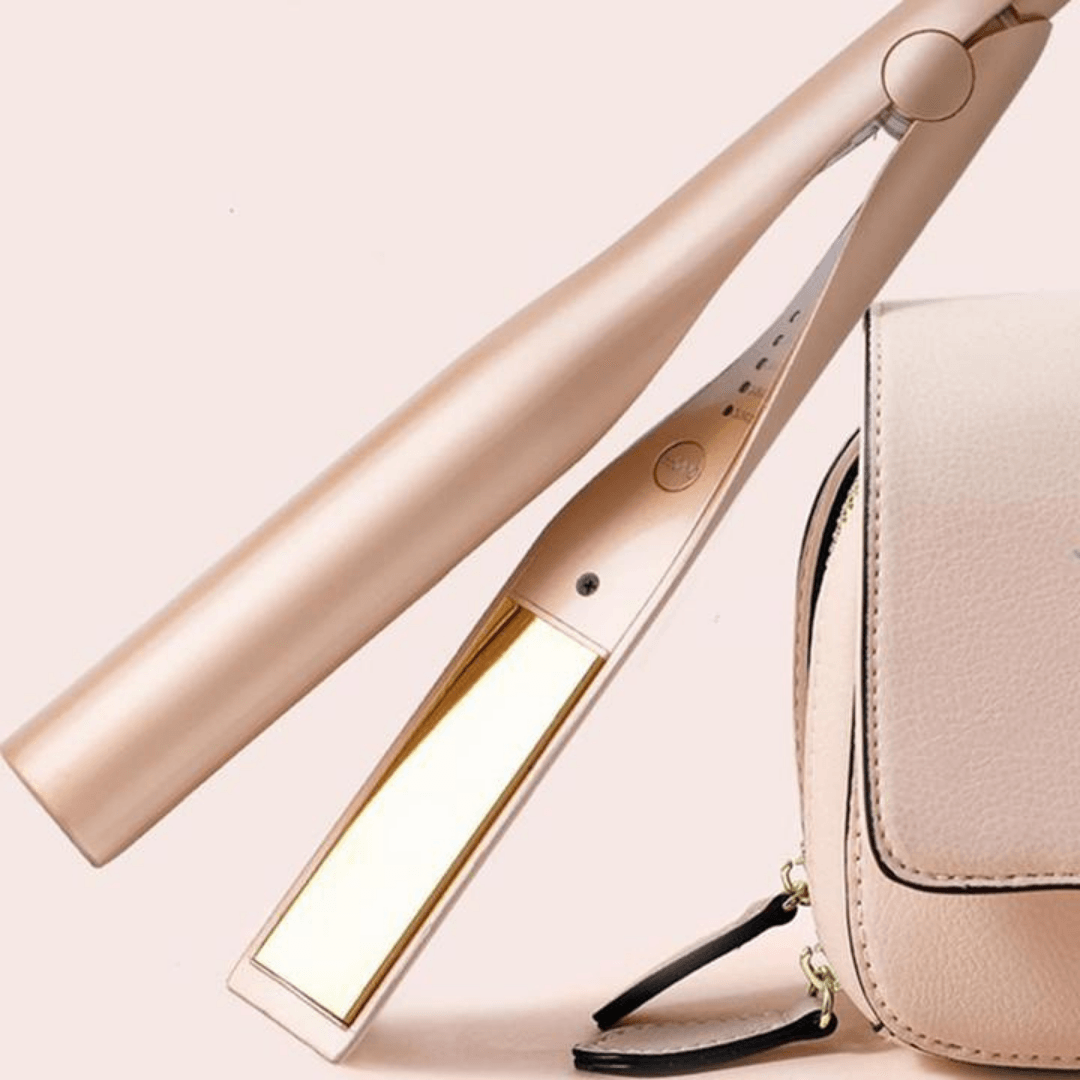 2-in-1 Professional Hair Straightener & Curling Iron – Ceramic Flat Iron Wand, Dual-Voltage Travel Hairstyler for Straight, Wavy & Curly Hair Styling