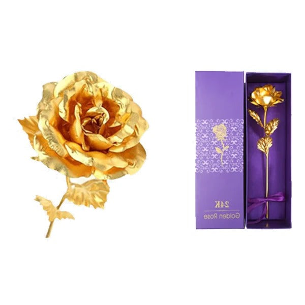 24K Gold Dipped Real Rose with Gift Box – Preserved Eternal Rose, Romantic Anniversary & Valentine's Day Gift for Women, Mom & Wife