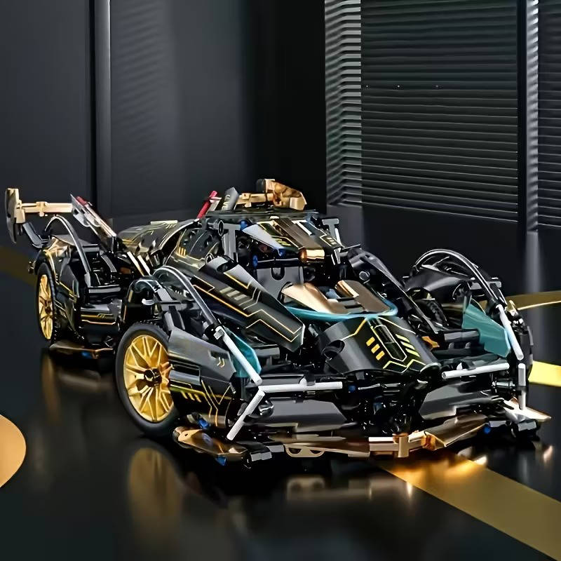 1690-Piece V12 Engine Model Car Building Block Set – Educational STEM Toy, DIY Assembly Sports Car Kit for Adults & Kids, Gift for Car Enthusiasts
