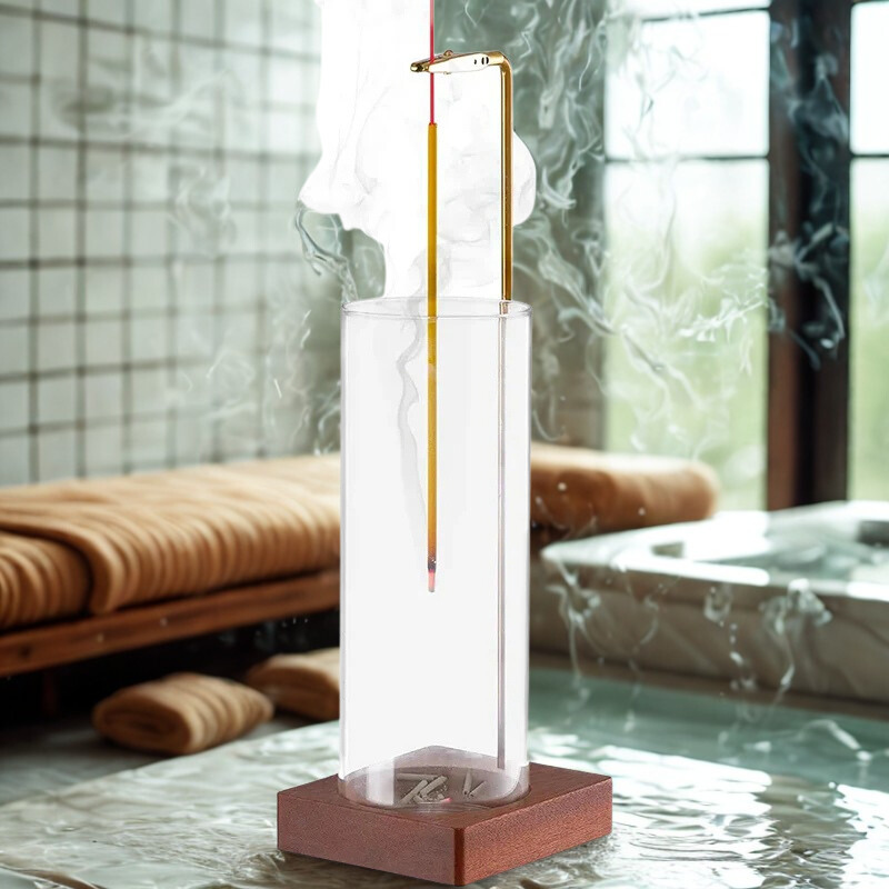 Glass Incense Holder with Ash Catcher