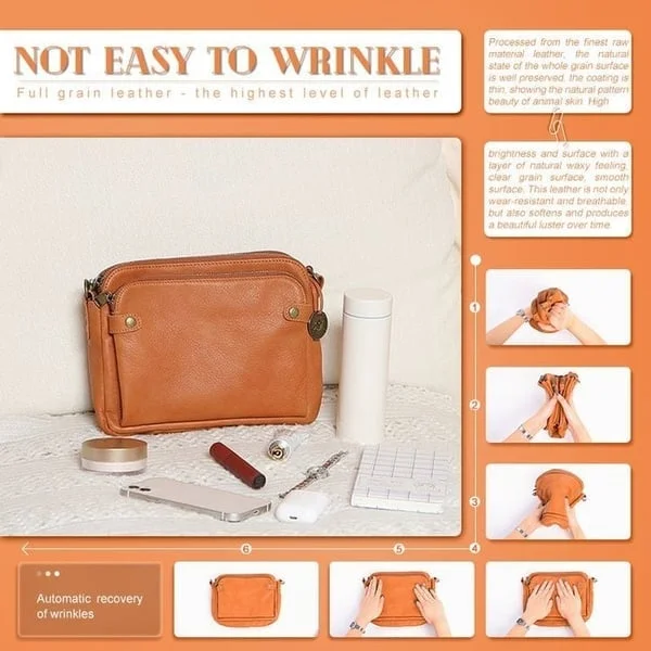 Vexlo Three-Layer Crossbody Leather Bag