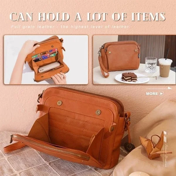 Vexlo Three-Layer Crossbody Leather Bag