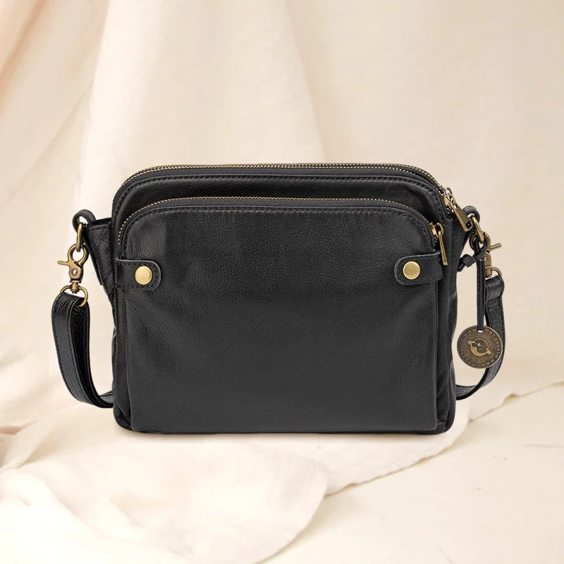 Vexlo Three-Layer Crossbody Leather Bag