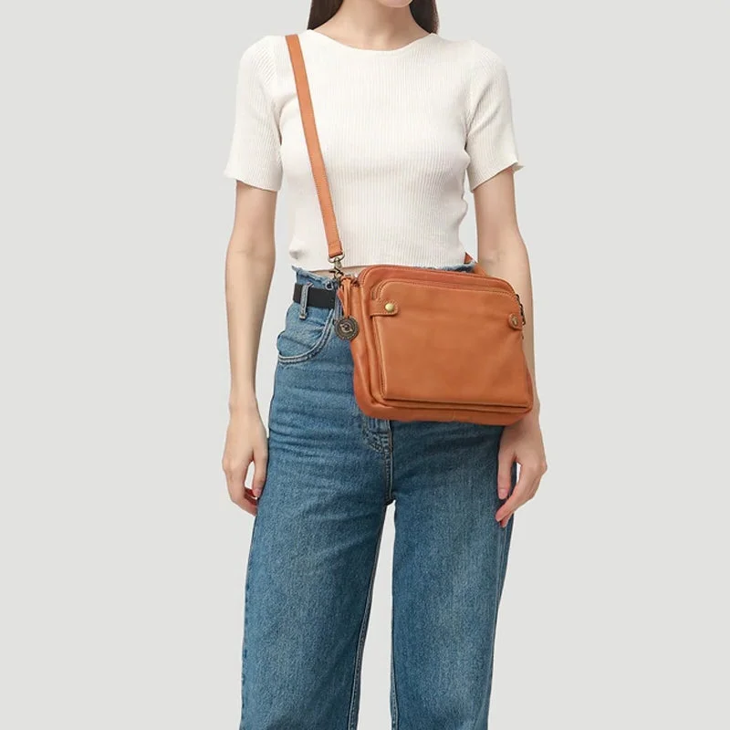 Vexlo Three-Layer Crossbody Leather Bag
