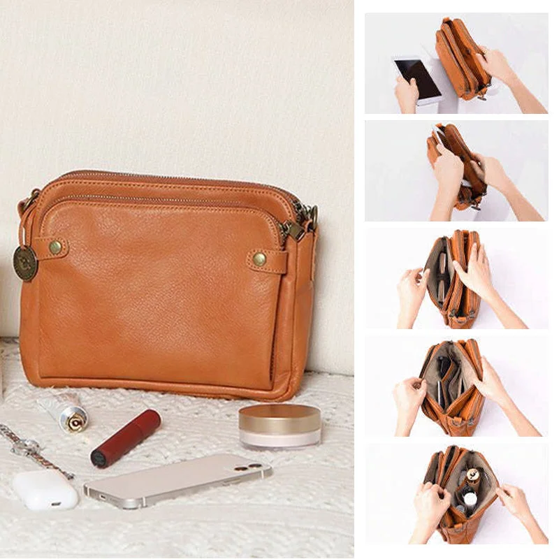 Vexlo Three-Layer Crossbody Leather Bag