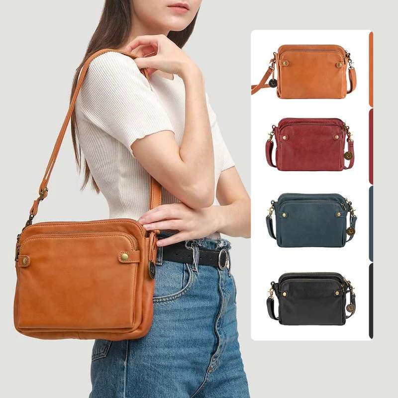 Vexlo Three-Layer Crossbody Leather Bag