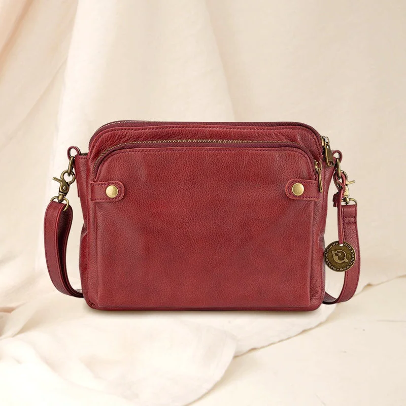 Vexlo Three-Layer Crossbody Leather Bag