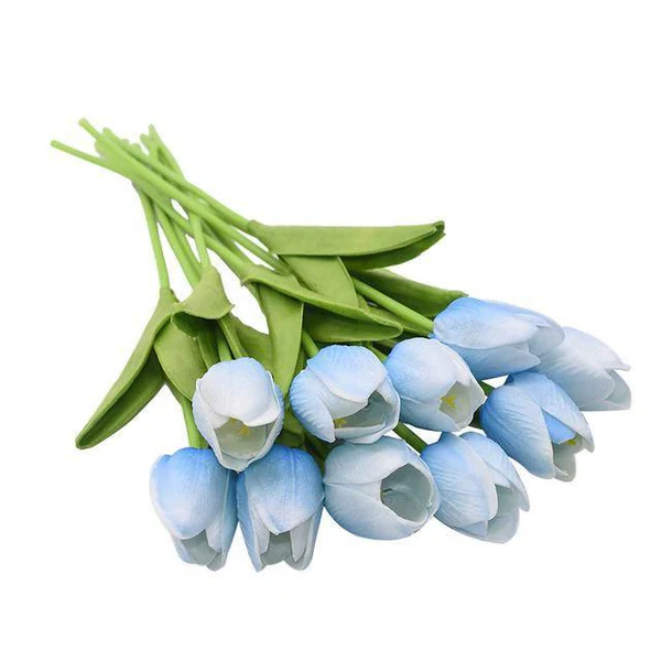 10x Artificial Silk Tulip Flowers – Realistic Faux Tulip Bouquet for Home Decor, Wedding Centerpieces, Vase Arrangements, Spring Floral Display
