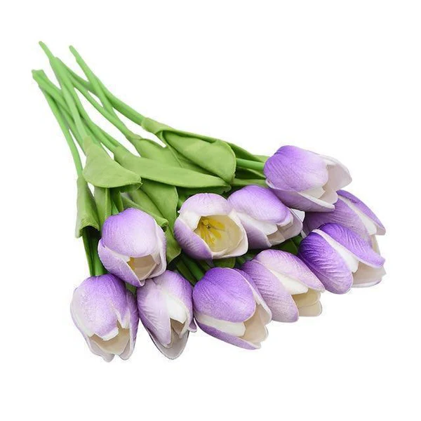 10x Artificial Silk Tulip Flowers – Realistic Faux Tulip Bouquet for Home Decor, Wedding Centerpieces, Vase Arrangements, Spring Floral Display