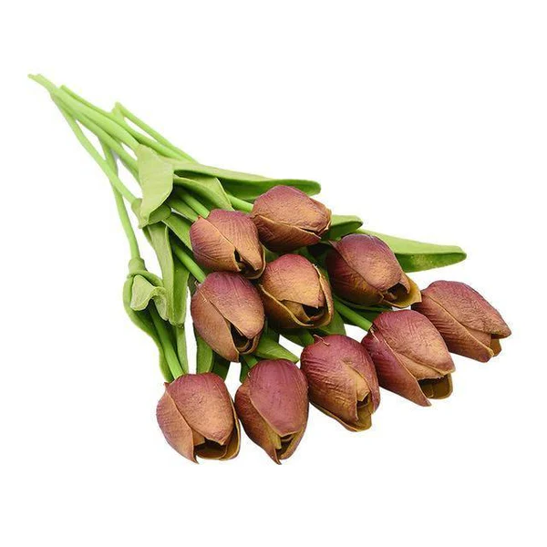 10x Artificial Silk Tulip Flowers – Realistic Faux Tulip Bouquet for Home Decor, Wedding Centerpieces, Vase Arrangements, Spring Floral Display
