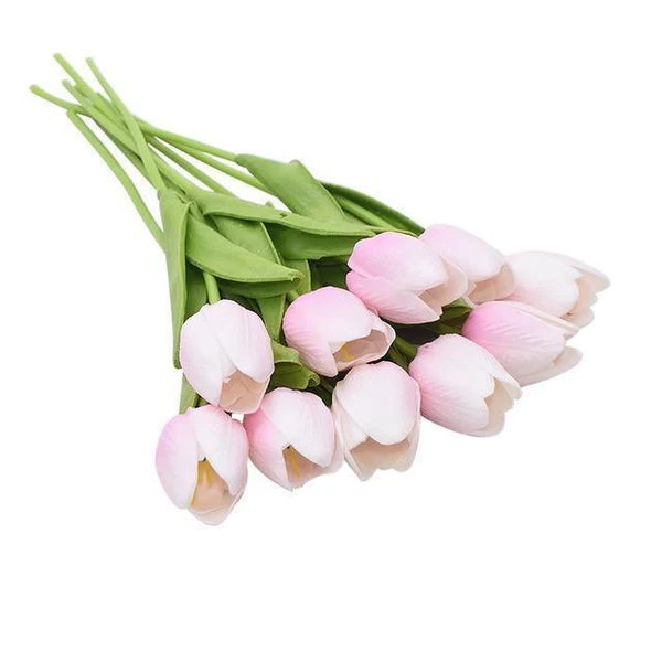 10x Artificial Silk Tulip Flowers – Realistic Faux Tulip Bouquet for Home Decor, Wedding Centerpieces, Vase Arrangements, Spring Floral Display