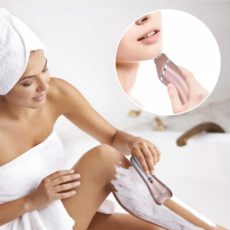 3-in-1 Waterproof Electric Shaver for Women – USB Rechargeable Painless Hair Removal for Legs, Underarms & Bikini Line, Wet/Dry Cordless Shaver