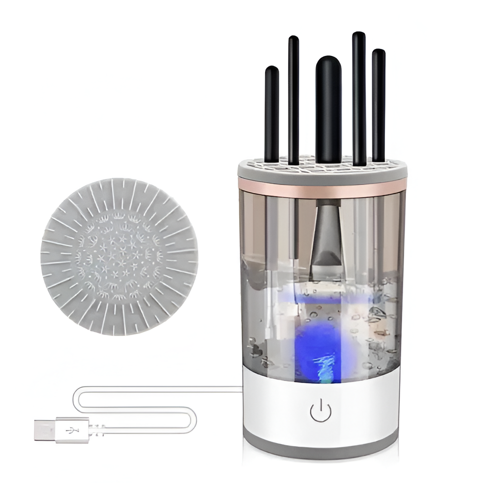 3-in-1 Electric Makeup Brush Cleaner Machine – Automatic Cosmetic Brush Spinner for Fast Cleaning & Drying, Fits All Brush Sizes