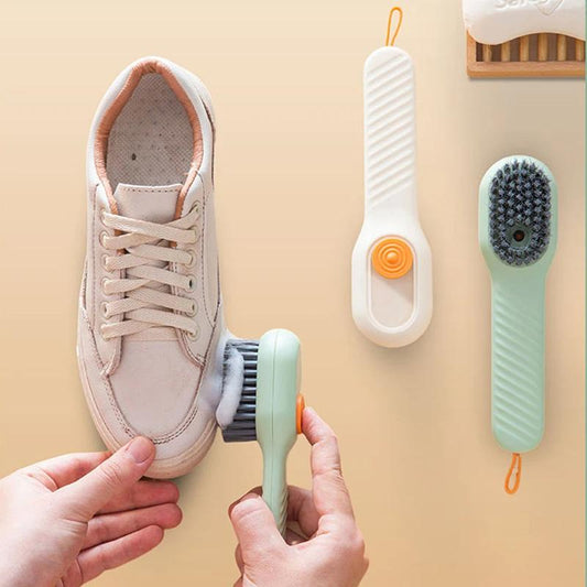 2-Set Automatic Liquid Dispensing Shoe Cleaning Brushes – Self-Wetting Scrub Brush Kit for Sneakers, Boots, Canvas & Fabric Shoes