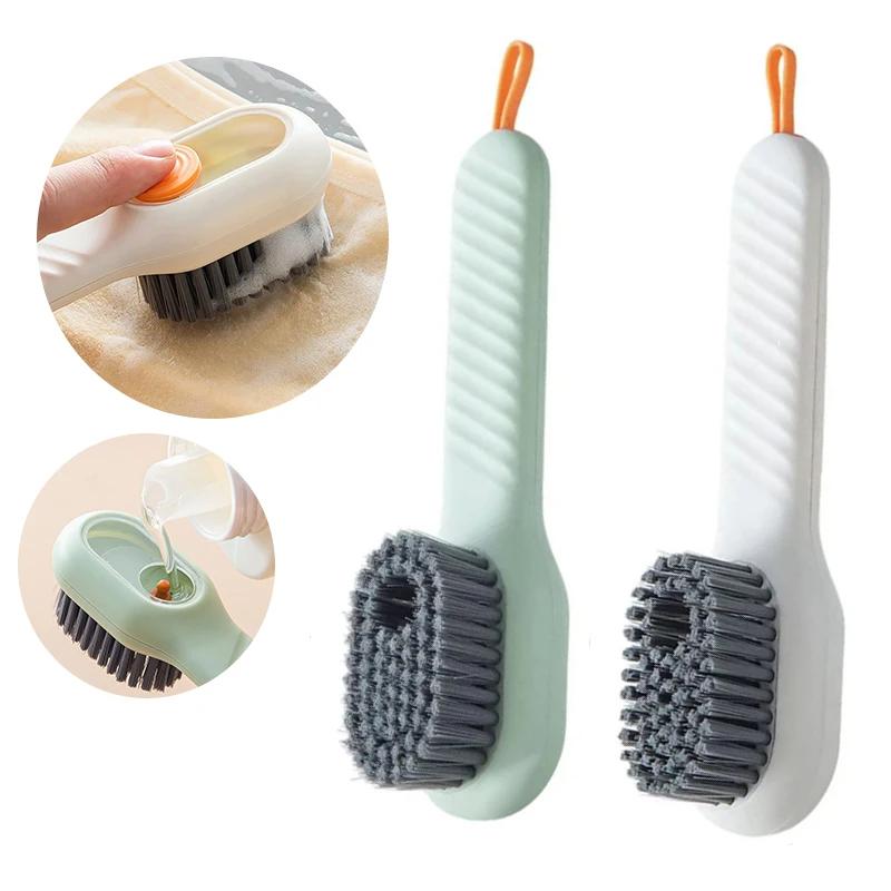 2-Set Automatic Liquid Dispensing Shoe Cleaning Brushes – Self-Wetting Scrub Brush Kit for Sneakers, Boots, Canvas & Fabric Shoes