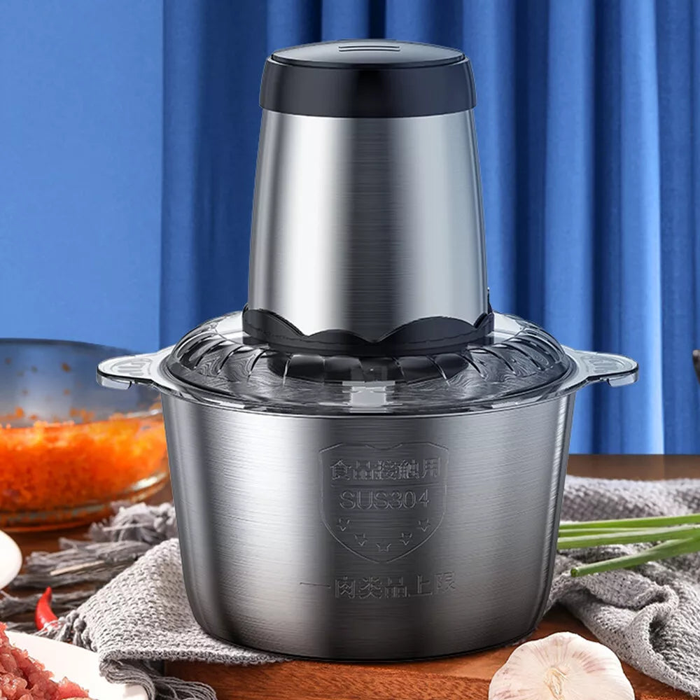 2L Electric Food Chopper – 300W Powerful Mini Vegetable Chopper Dicer for Onions, Garlic, Herbs & Food Prep, One-Touch Operation