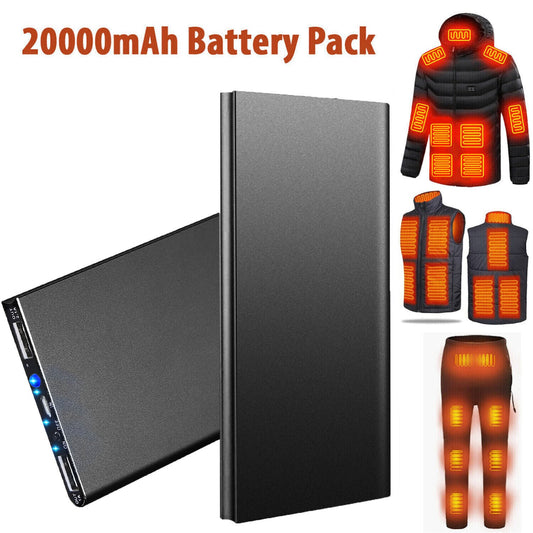 Rechargeable Battery Power Bank – USB Rechargeable Portable Battery Pack for Heated Jackets, Vests, Gloves & Wearable Heating Products